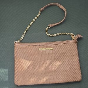 Christian Siriano Tan Quilted Wristlet